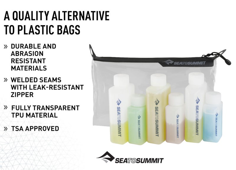 Sea to Summit TravellingLight Clear Zip Pouch with Travel Bottles, TSA Approved Toiletry Kit - Image 2